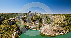 Aerial view of Alarcon and the Jucar River photo