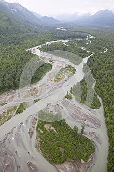 Aerial view of alaskan wilderness