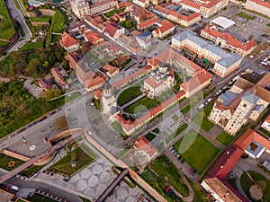 Aerial view of the Alba Carolina citadel located in Alba Iulia, Romania
