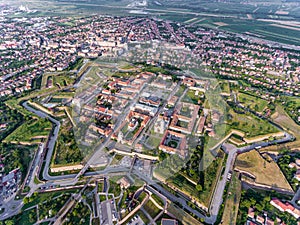 Aerial view of Alba Iulia - Alba Carolina medieval fortress in A
