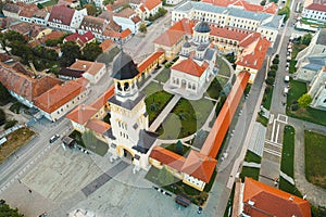 Aerial view of Alba Iulia city and fortress from Transylvania, Romania