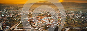 Aerial view of Alba Iulia city and fortress from Transylvania, Romania