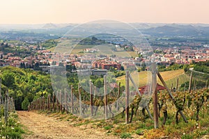 Aerial view on Alba from surrounding hills.