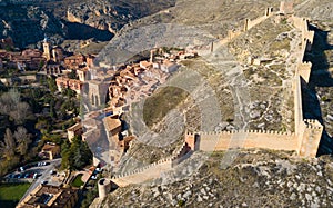 Aerial view of Albarracin, Aragon, Spain