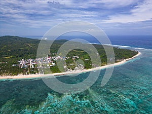 Aerial view of Alegria Beach, Siargao Island, Philippines photo