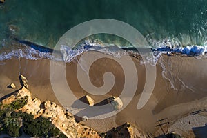 Aerial view of the Alemao Beach Praia do Alemao in Portimao photo