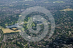 Aerial view of All England Lawn Tennis Club, Wimbledon