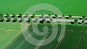 Aerial view of an alley road