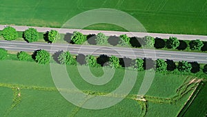 Aerial view of an alley road