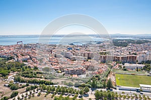 Aerial view of Almada city