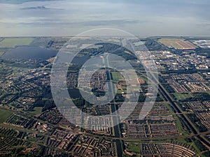 Aerial view of Almere - Buiten city in Holland