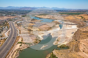 Aerial view along the Salt River looking from the northeast to the southwest