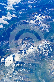 Aerial scenic view of the Alps Italy and Switzerland photo