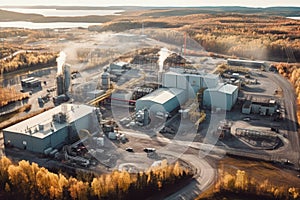 aerial view of an aluminum production plant