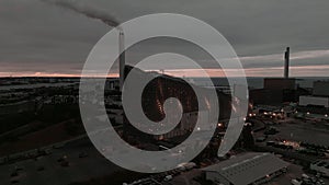 Aerial view of the Amager Bakke, Copenhill Waste-to-Energy Power Plant