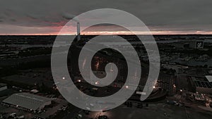 Aerial view of the Amager Bakke, Copenhill Waste-to-Energy Power Plant