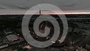 Aerial view of the Amager Bakke, Copenhill Waste-to-Energy Power Plant