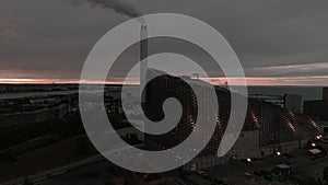 Aerial view of the Amager Bakke, Copenhill Waste-to-Energy Power Plant