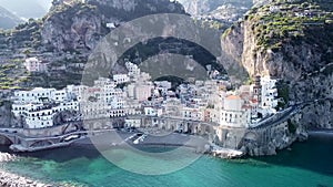 Aerial view of Amalfi, Amalfi coast. Italy
