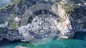 Aerial view of Amalfi, Amalfi coast. Italy