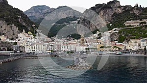 Aerial view of Amalfi, Amalfi coast. Italy