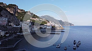 Aerial view of Amalfi, Amalfi coast. Italy