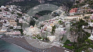 Aerial view of the Amalfi coast road, Italy