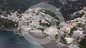 Aerial view of the Amalfi coast road, Italy