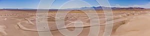 Aerial view of the Amargosa Sand Dunes in a hot day