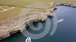 Aerial view of amazing cliffs in sunny day - Old Head of Kinsale, Ireland Krym