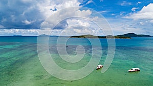 Aerial view Amazing open sea, Beautiful ocean in the morning summer season,Image by Aerial view drone shot, high angle view Top