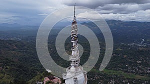 Aerial view of Ambuluwawa Tower in central Sri Lanka