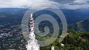 Aerial view of Ambuluwawa Tower in central Sri Lanka