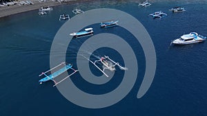 Aerial view of Amed beach, Bali, Indonesia