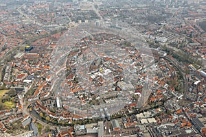 Aerial view of Amersfoort historic centre