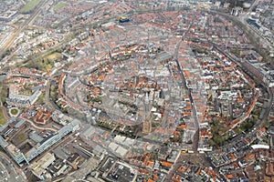 Aerial view of Amersfoort historic centre