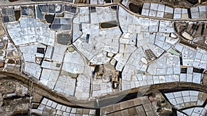 Aerial view of the Anana salt pans in Alava, Spain photo