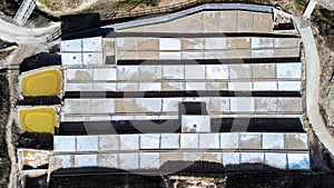 Aerial view of the Anana salt pans in Alava, Spain photo