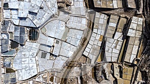 Aerial view of the Anana salt pans in Alava, Spain photo