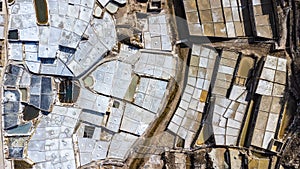 Aerial view of the Anana salt pans in Alava, Spain photo