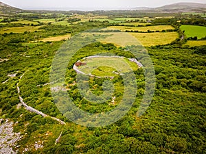Aerial view of ancient celtic Stone RingFort remainings