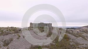 Aerial view of ancient fortress Kosmach Near Budva, Montenegro