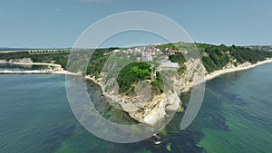 Aerial view of the Ancient Fortress at Saint Athanasius cape near town of Byala, Bulgaria