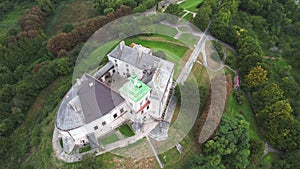 Aerial view of the ancient Olesko castle near Lviv, Ukraine