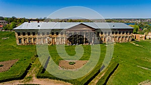 Aerial view of the ancient palace of Polish tycoons Potocki photo