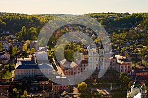 Aerial view of ancient Saint Ignatius of Loyola and Stanislaus Kostka church former Jesuit Collegium