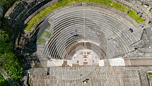 Aerial view of Ancient Theatre of FourviÃ¨re, and The Odeon of Lyon. France photo