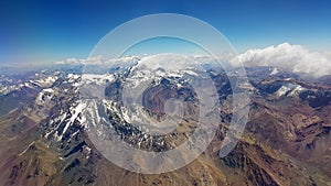 Aerial view of the Andes Mountains in Chile