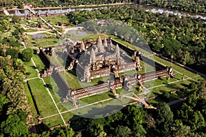 Aerial View of Angkor Wat Temple, Siem Reap, Cambodia