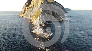 Aerial View of Aniva The abandoned lighthouse in the Sakhalin Island,Russia